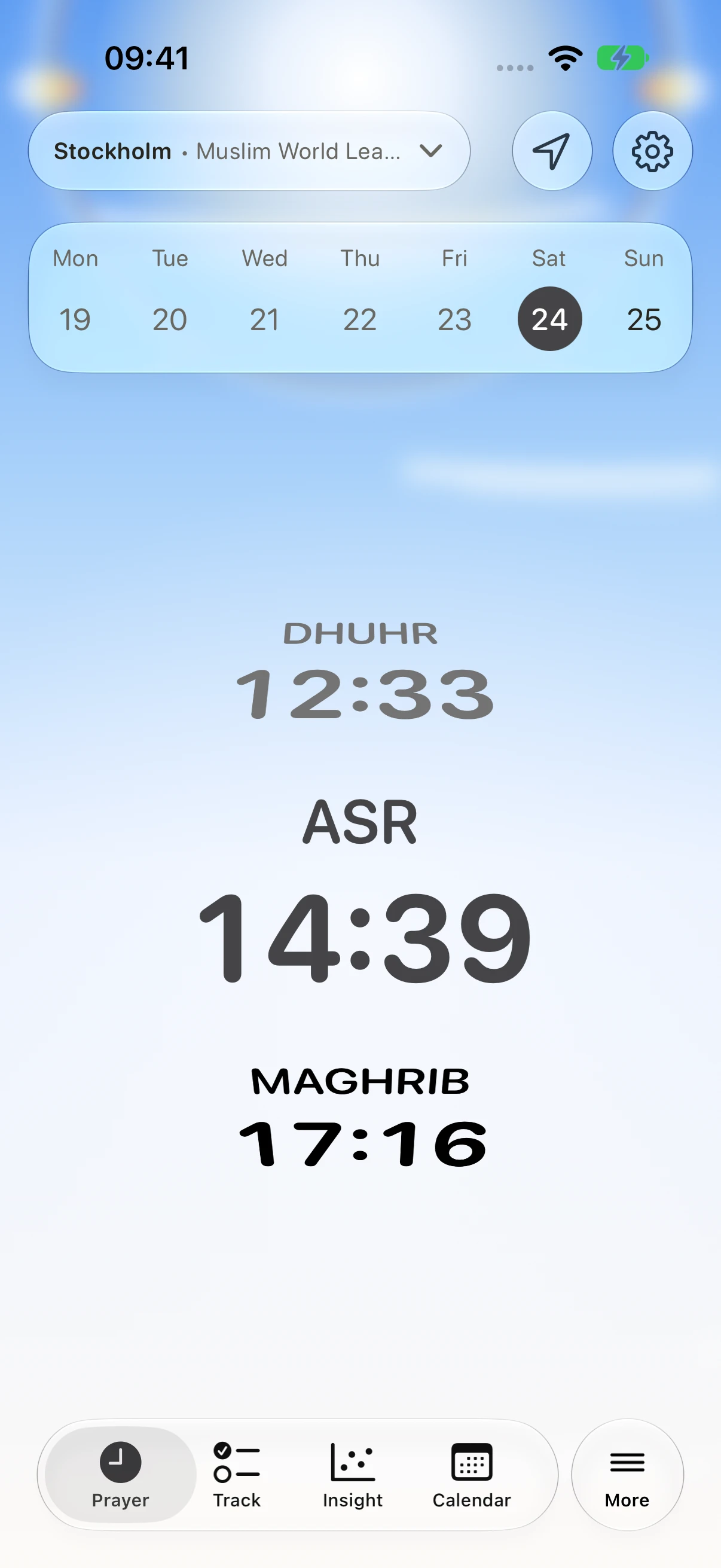 Athanly prayer times in Stockholm